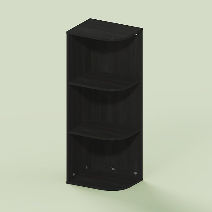 Hagen 3 Tier Organizer Bookcase, Bookshelf, Cube Storage, for Living Room, Home Office, Black Oak