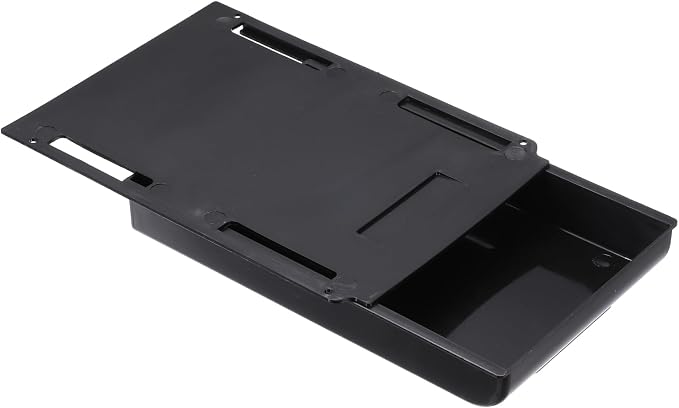 PATIKIL Under Desk Drawer Slide Out, 8.66 x 6.1" Plastic Table Storage Drawers Slide Out Storage Box for Laptop Study Desks Dining Dressing Tables Wardrobes Cabinets, Black