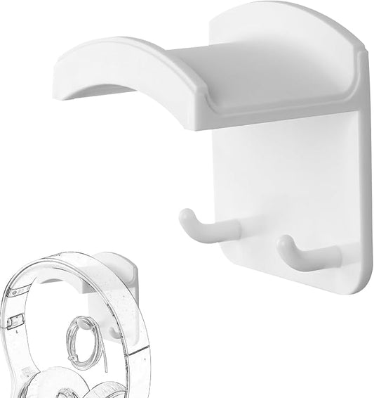 GEEKRIA Headphone Hook Holder, Wall Mount and Desk Mount 2-in-1, Universal Headset Hanger Compatible with Bose QC35 QC45, Sony, Beats, JBL, AKG, Sennheiser - Sticky Adhesive Installation
