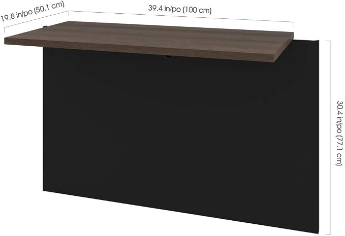 Bestar Connexion 40W Desk Bridge in Antigua & Black