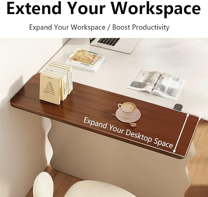 Clamp-on Desk Extension Tray,Ergonomic Desk Extension Tray,Folds Flat At 90 Degrees,Suitable For Office And Home Use,Fits Most Desks(Natural,70cm/27.6in)