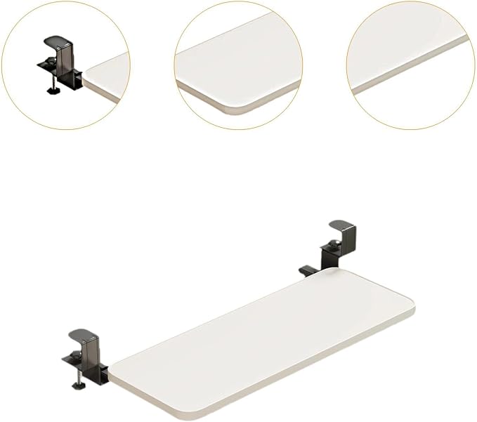 Desk Extension Tray Keyboard Tray Tablet Extension Organizer Quick Installation Wrist Support Carbon MDF Suitable for Office, 40cmx20cmx1.2cm