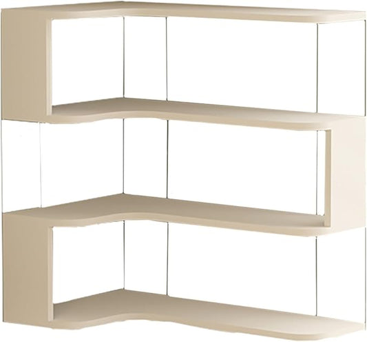 Desktop Organizer Shelf, Multi-Tier Space Saving Bookshelf with Corner Storage Design, Wooden Desk Rack, Countertop for Home Office Dorm(White,19.6 * 11.8 * 18in)