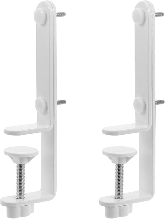 NUOBESTY T-Shaped Tabletop Pegboard Holder Clamp-on Desk Edge Bracket for Stable Pegboard Fixing No Drill Installation Metal Support for Workstation Organization