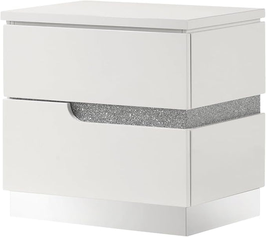 New Classic Furniture Paradox Wood 2-Drawer Nightstand, White