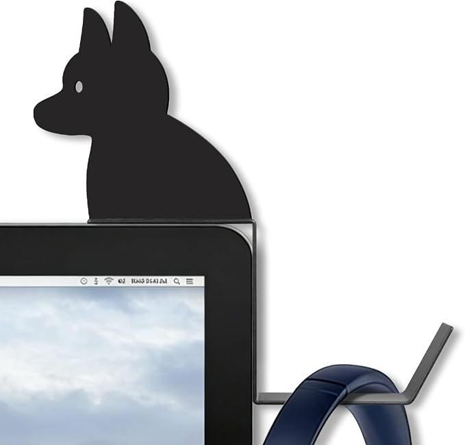 Dog And Cat Headphone Hook for Monitor, Cute Animal Metal Headphone Holder, Saves Desk Space Organizer Decorative Hanger for Hanging Keys Cables And More (German shepherd)