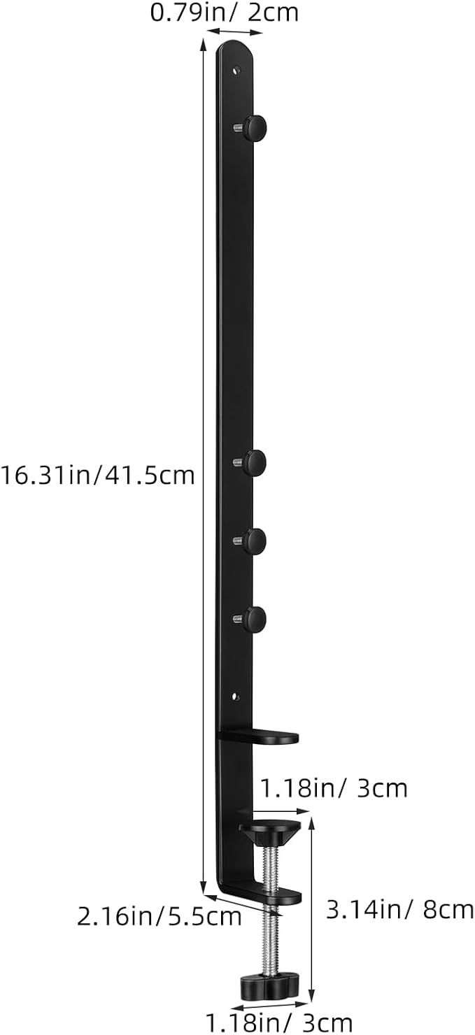 STOBOK 2pcs Desk Clamps, Fixing Bracket Clamps C Metal Pegboard Brackets for Home/Office Adjustable Pegboard Desk Mount