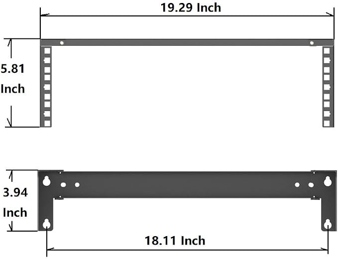 JINGCHENGMEI 3U Vertical Wall Mount Patch Panel Bracket -Steel Networking Euipment Rack for 19" Network, Server and Data Equipment (1)