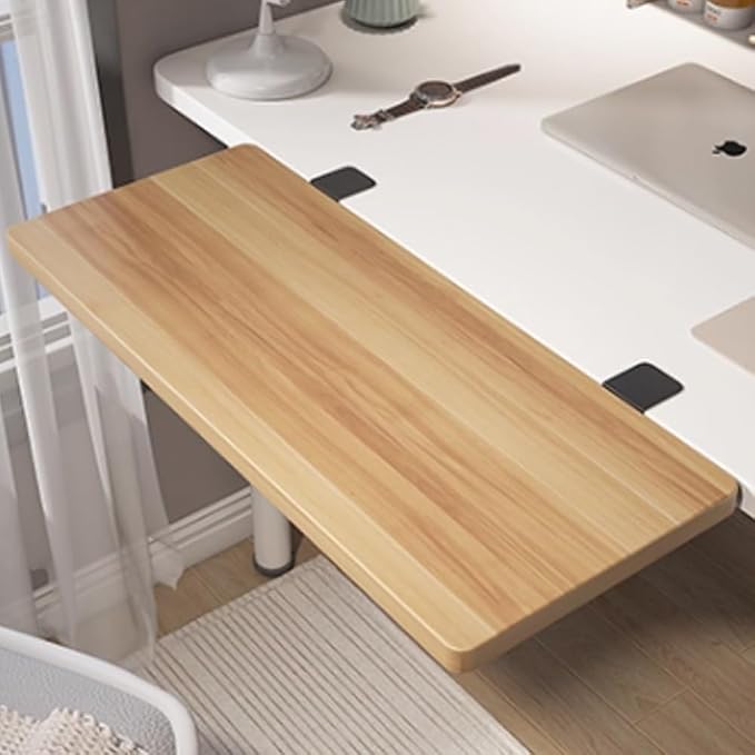 Ergonomics Desk Extender Shelf for Home and Office, Large Clamp On Keyboard Tray，90° Folding Extension Tray，Table Desk Arm Rest, Elbow Arm Support(Walnut,40x20m/16x8in)