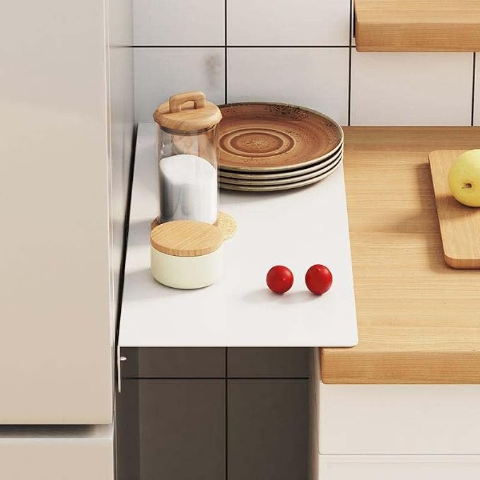 Metal Kitchen Refrigerator Gap Partition Countertop Gap Extension Board, Refrigerator Side Partition, Gap Covers Between Countertop And Walls, No Drill (Black, 23.6 * 5.9inch)
