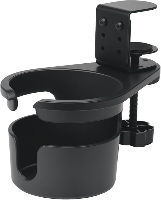 DecBeLiv 360° Rotating Cup Holder Under Desk Anti Spill Space Saving for Home Office Camping for Mugs, Glass, Heavy Drink