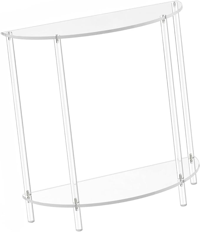 Portable Acrylic Corner Shelf Table with Two Tiers for Efficient Use of Space Saving in Any Room Organization