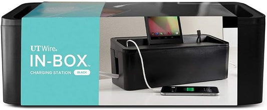 UT Wire UTW-BXSM-BK Desktop Mobile Charging Station & Power Strip Box, Black