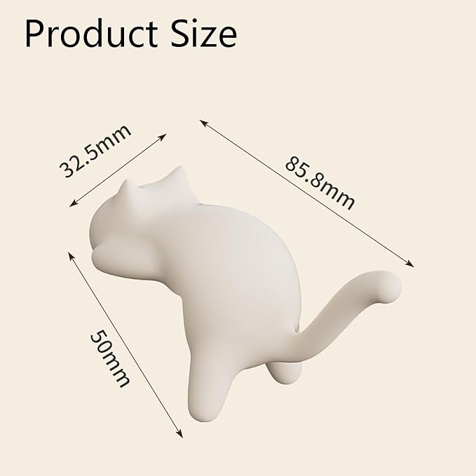 Cute Cat Tail Hook for Computer Screen,Computer Monitor Decor,Tight Spaces, Hang Keys, Desk Art Hook，Accessories in Easy Reach (Black)
