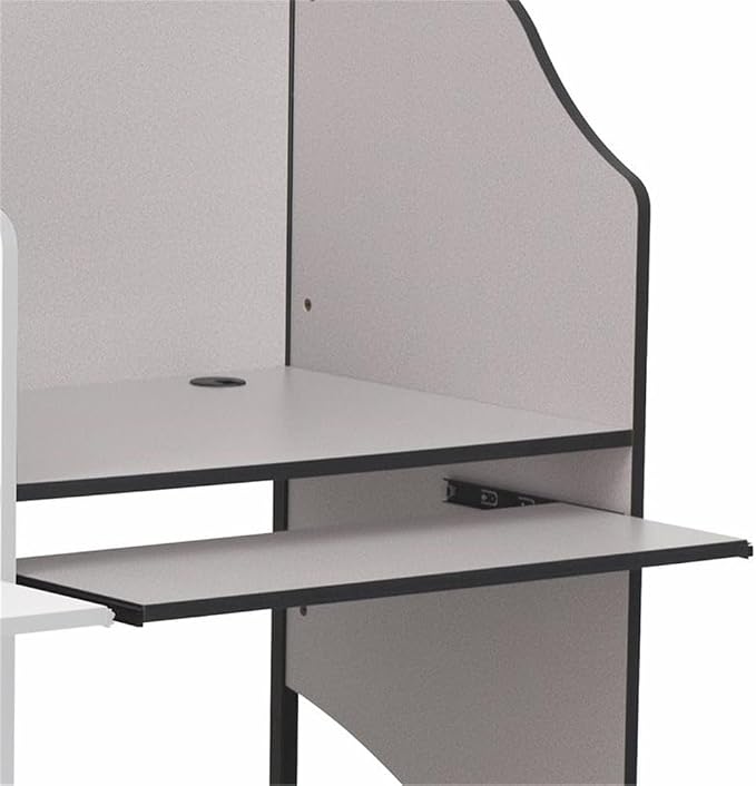 Flash Furniture Jordan Add-On Study Carrel in Nebula Grey Finish