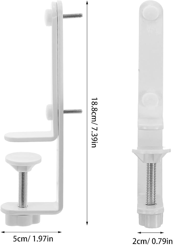 NUOBESTY T-Shaped Tabletop Pegboard Holder Clamp-on Desk Edge Bracket for Stable Pegboard Fixing No Drill Installation Metal Support for Workstation Organization