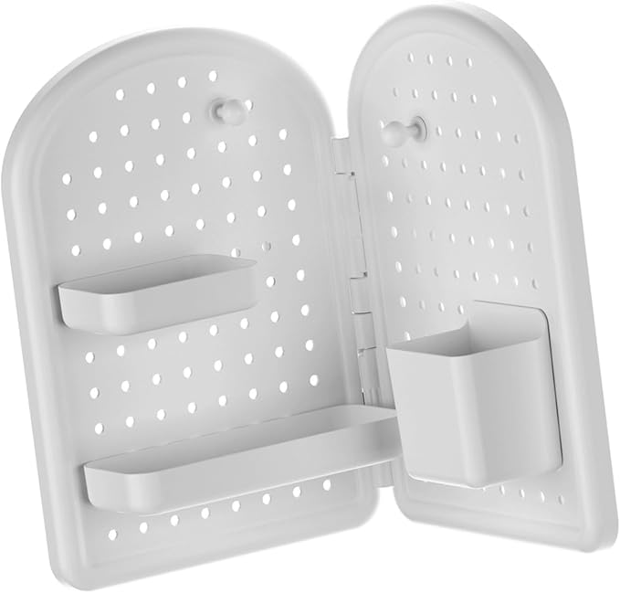 Space Efficient Corner Desk Organizers Pegboard Panel Easy Installation Storage Corner Desk Storage Shelf