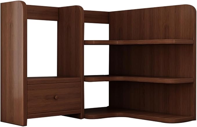 Corner Desk Bookshelf with Cabinet, Home Office Study Tabletop Storage Rack, Multifunctional Organizer for Dorm or Workspace, Efficient Use of Space