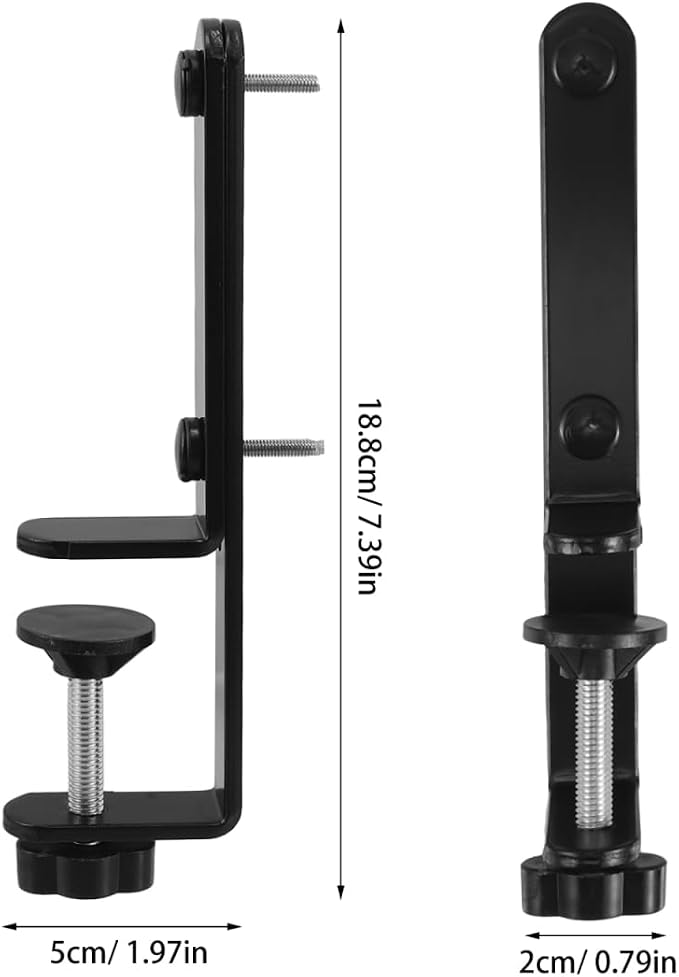NUOBESTY 1 Pair Black T-Shaped Metal Pegboard Holder for Desk Edge Mounting Table Pegboard Display Brackets Work from Home Accessories