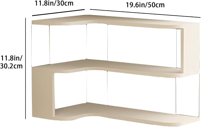 Desktop Organizer Shelf, Multi-Tier Space Saving Bookshelf with Corner Storage Design, Wooden Desk Rack, Countertop for Home Office Dorm(White,19.6 * 11.8 * 11.8in)