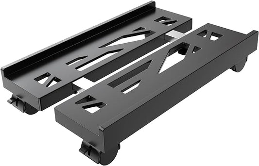 Adjustable Mobile CPU Stand, Ventilated Computer Tower Stand with 4 Caster Wheels Fits Most PC Tower, Under Desk CPU Holder PC Floor Cart Computer Riser for Students and Gamers (Black)