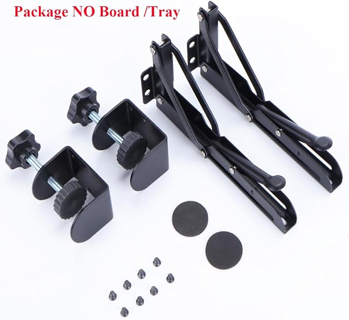 Under Desk Keyboard Tray Support Bracket Adjustable Desktop Extension Board Stand Clamp-on Keyboard Holder Arm Rest Tray Extension Plate Support Rack for Desk, NO Board/Tray, 1 Set (Style01)