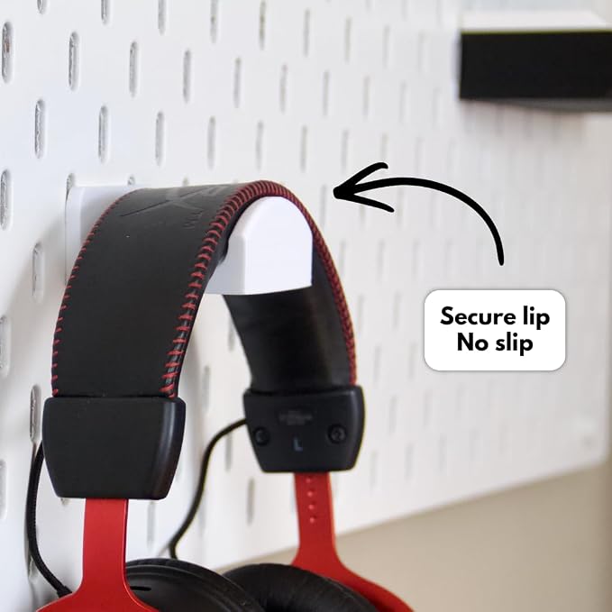 Headphone Holder Compatible with IKEA SKADIS Pegboard, Headset Hanger Hook Mount for Desk Setup