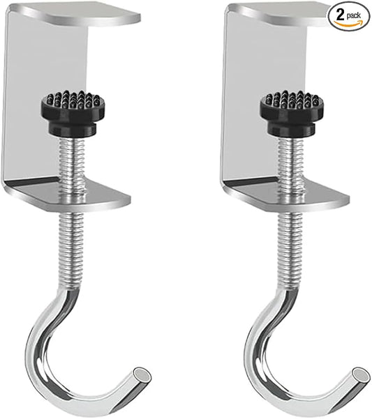 Adjustable Metal Table Hooks for Hanging Purses and Headphones on the Desk at Home and Office, 2-Pack