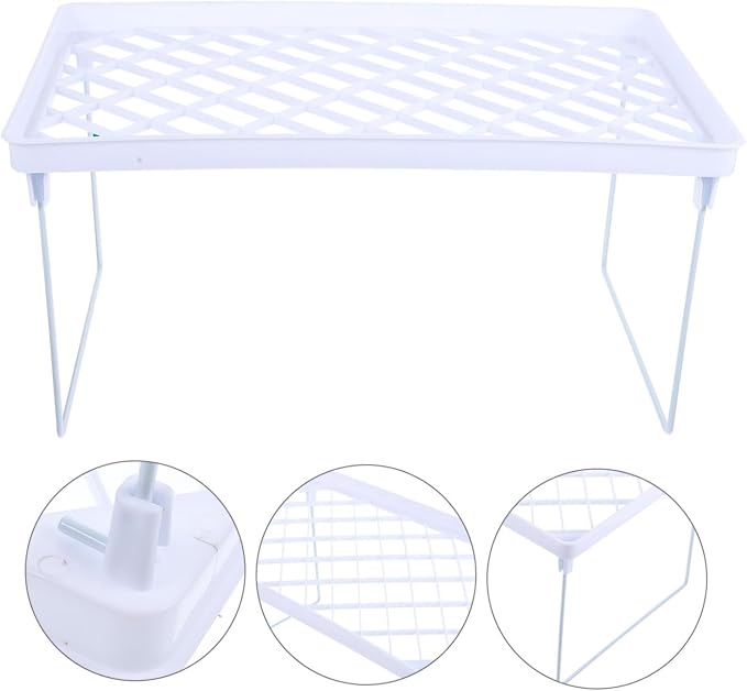 Simple Storage Rack Large White Desktop Sundries Organizer with Strong Legs -Slip Feet and Vertical Compartments for Office and Home Use