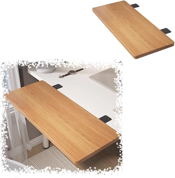16" 20" 24" 28" 30" Desk Extender Tray，Clamp-on Foldable Keyboard Tray, Wrist Support, Desktop Extension Platform No Punching, Easy to Install(Oak,50x24cm)