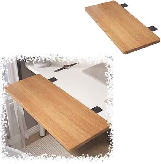 16" 20" 24" 28" 30" Desk Extender Tray，Clamp-on Foldable Keyboard Tray, Wrist Support, Desktop Extension Platform No Punching, Easy to Install(Oak,50x24cm)