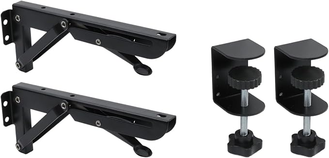 Bitray Desk Extender Clamp Bracket Foldable Bracket Desk Tray Bracket for Desk PC Keyboard Desk Keyboard Tray Black Punch Free Keyboard Tray Clamp Fits 0.5"-2.2" Thick
