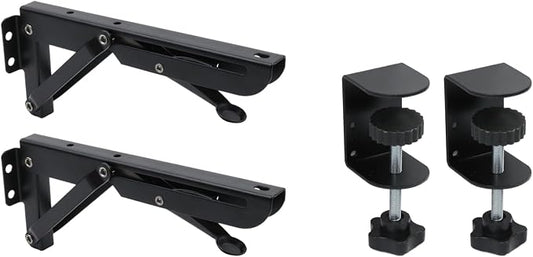 Bitray Desk Extender Clamp Bracket Foldable Bracket Desk Tray Bracket for Desk PC Keyboard Desk Keyboard Tray Black Punch Free Keyboard Tray Clamp Fits 0.5"-2.2" Thick