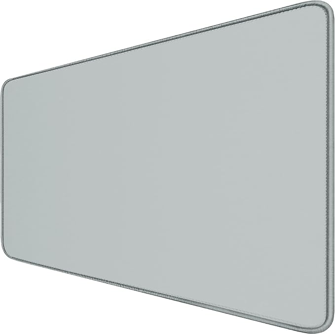 Large Gaming Mouse Pad with Stitched Edges, Durable Non-Slip Natural Rubber Base, Waterproof Computer Keyboard Pad Mat for Esports Pros/Gamer/Desktop/Office/Home - Grey