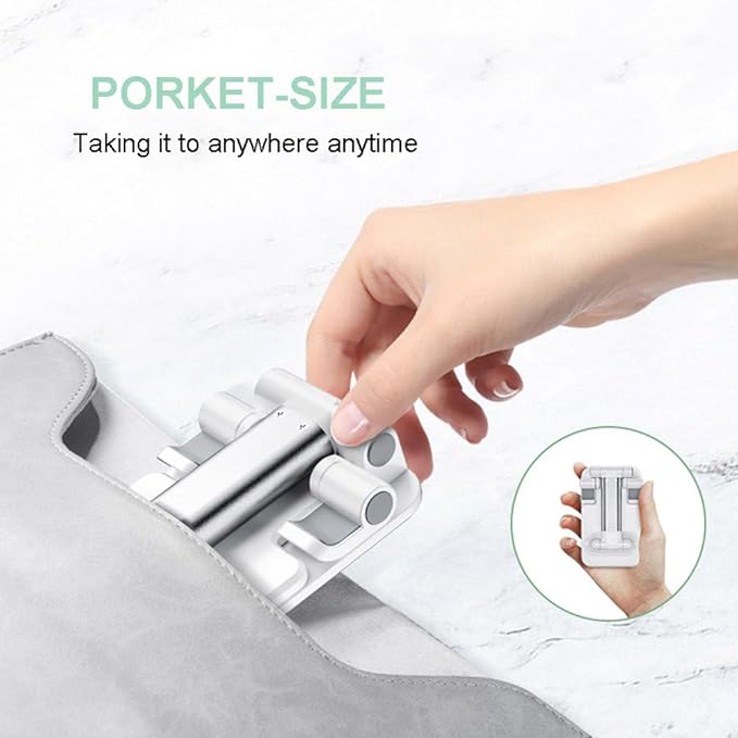 Phone Stand for Desk Cell Phone Holder Stands for iPhones | Mini, Cute, Portable, Fully Foldable, Under 8" Devices, All Smart phones, Office Accessories