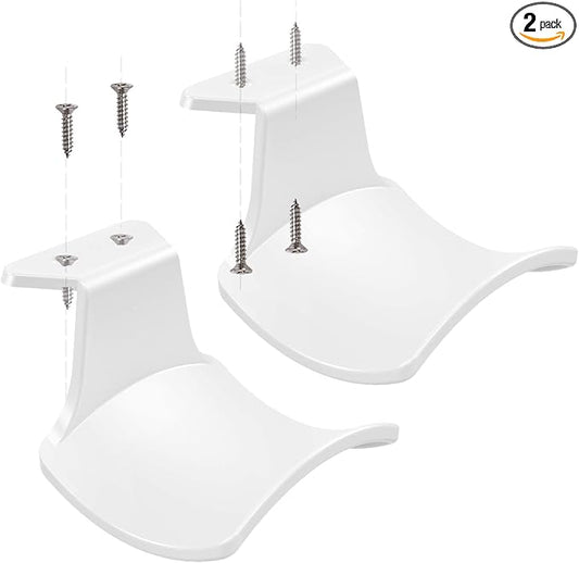 2-Pack Headphone Stand Hanger Wall Hooks, Save Space Headset Stand Holder for Universal Gaming Headset Airpods Max Sony Bose Beats, Strong Adhesive with Screws, White