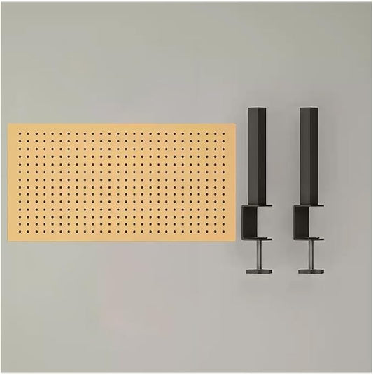 Clamp on Desk Organizer Shelf, Metal Desk Partition Panel, Desk Extender with Pegboard, Multifunctional Desktop Display Stand,Orange,Extra Large