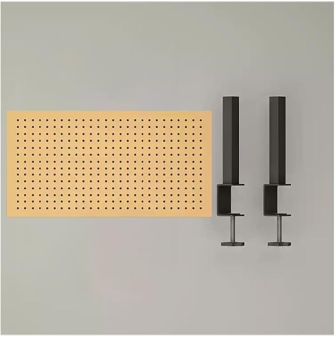 Clamp on Desktop Shelving System, Metal Clip on Desk Hanging Panel, Gaming Desk Accessories with Pegboard and Shelf,Orange,Extra Large