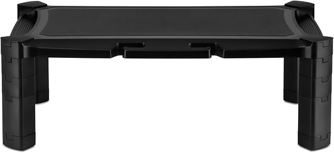 Mount-It! Monitor Stand Riser with Storage, Height Adjustable Desk Shelf for Monitor & Printer, Large 19" Platform, Fits 13–32" Screens up to 22 lbs, Desk Organizer, Black