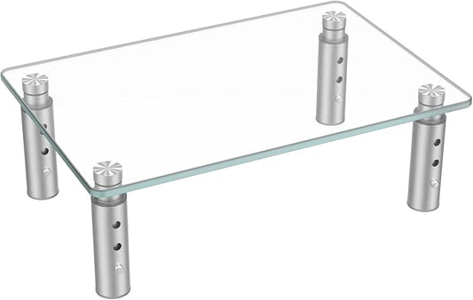 Hemudu Monitor Stand Riser, 3 Height Adjustable Laptop Stand Riser, Monitor Stand Riser for PC, Computer, Laptop Clear
