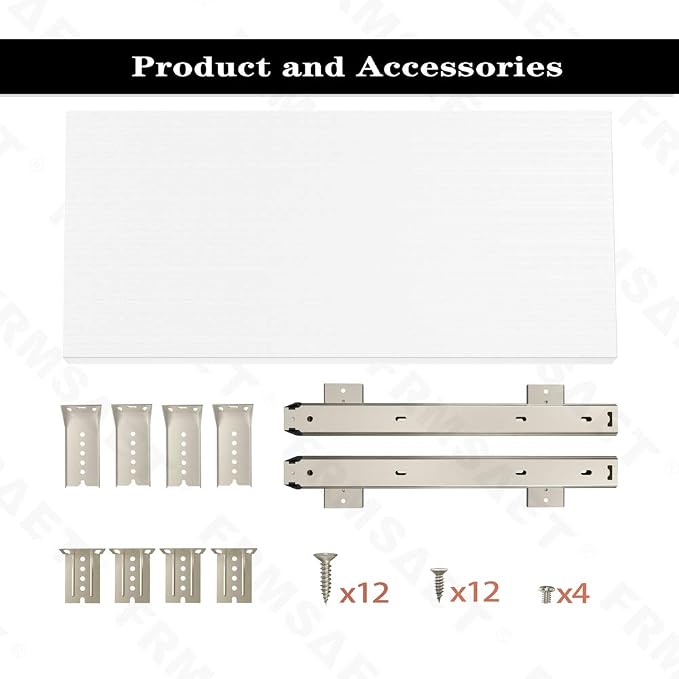 FRMSAET Furniture Accessories Office Product Suits Hardware 20/24/30 inches Keyboard Drawer Tray Wood Holder Under Desk Adjustable Height Platform. (20 inches, White)