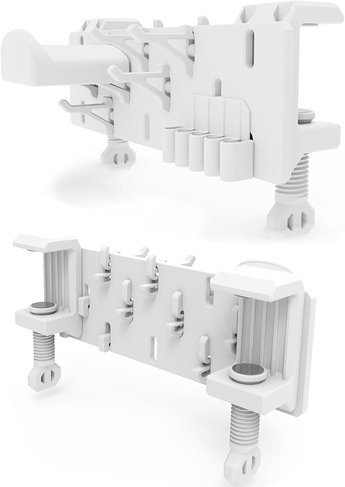 Desk Edge Pegboard Organizer, Clamp-on Desk Organizer with Headphone Holder, Cable Management & Hooks, Fits 0.79"-1.57" Desktop Thickness, for Home Office Gaming Setup Organization