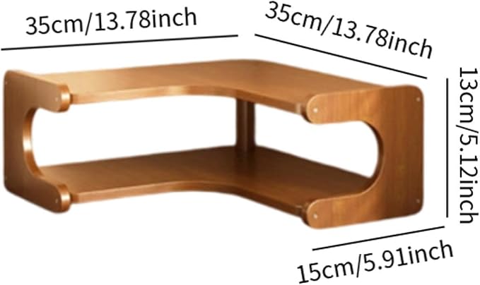Corner Desk Organizer Desktop Corner Organizer Shelf Desk Organizer Rack Cup Organizer Rack Efficient Wooden Suitable for Kitchen Office Home, 35x35x13cm
