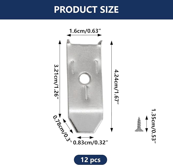 12 Sets Table Leaf Levelers & Locks with Sliding Aligner Bars, Heavy Duty Table Extension Hardware for Dining Tables, Desks, Buffets & Cabinets, Metal Horizontal Buckle Latches Connectors (Silver)