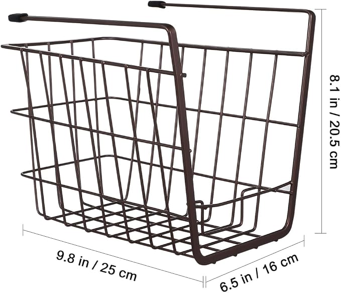 PRETYZOOM 2 Pack Under Shelf Wire Basket, Under Cabinet Hanging Metal Storage Basket, Space-Saving Organizer Solution for Kitchen, Bathroom, Bookshelf, Office, Desk (10x6.5x8 inch)