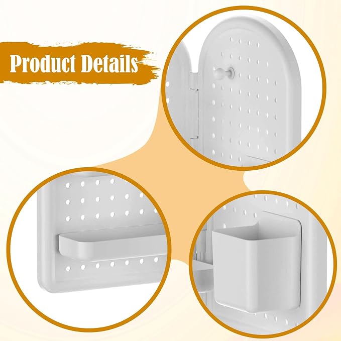 Desktop Corner Organizer Stand,Standing Storage Shelf,Multipurpose,Modern Corner Mounted Wall Organizer for Dressing Table, White
