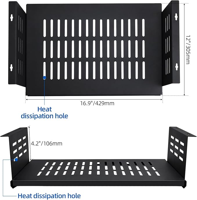 Under Desk Computer Mount or Small Form Factor Computers SFF and PCs, Fit for Laptop PlayStation 4 PS4 Slim PS4 Pro Gaming (16.9" W x 4.2" H x 12" D)