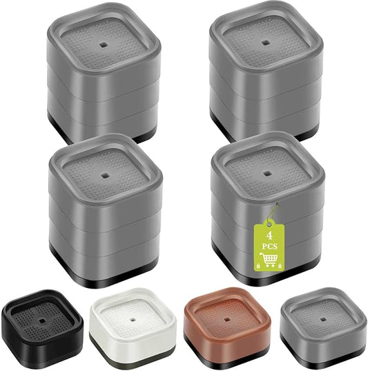 4 Pack Furniture Risers 3 Inch, Adjustable Bed Risers Heavy Duty for Table Desk Couch Chair Sofa Cabinet Bed Legs Dorm, Square Stackable Bed Raisers Blocks Lift Height 1", 2",3" or 4", Grey
