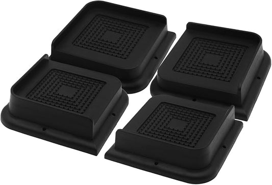 4 Pack Bed Risers 1 inch Furniture Risers Heavy Duty Black | Thickened Plastic, Suitable for Various Types of Furniture, Available in a Variety of Heights