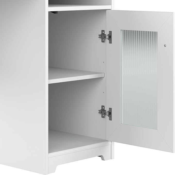 Bush Home Cabot Desk Return with Storage, White